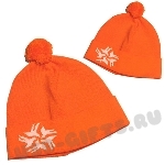 Оранжевые шапки с фирменной символикой продажа оптом